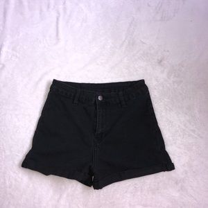 High rise black jean shorts